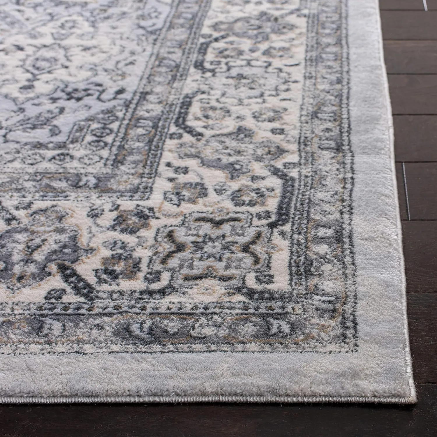 SAFAVIEH Isabella Collection Accent Rug - 2'2" x 5', Dark Grey & Cream, Oriental Design, Non-Shedding & Easy Care, Ideal for High Traffic Areas in Entryway, Living Room, Bedroom (ISA916H)