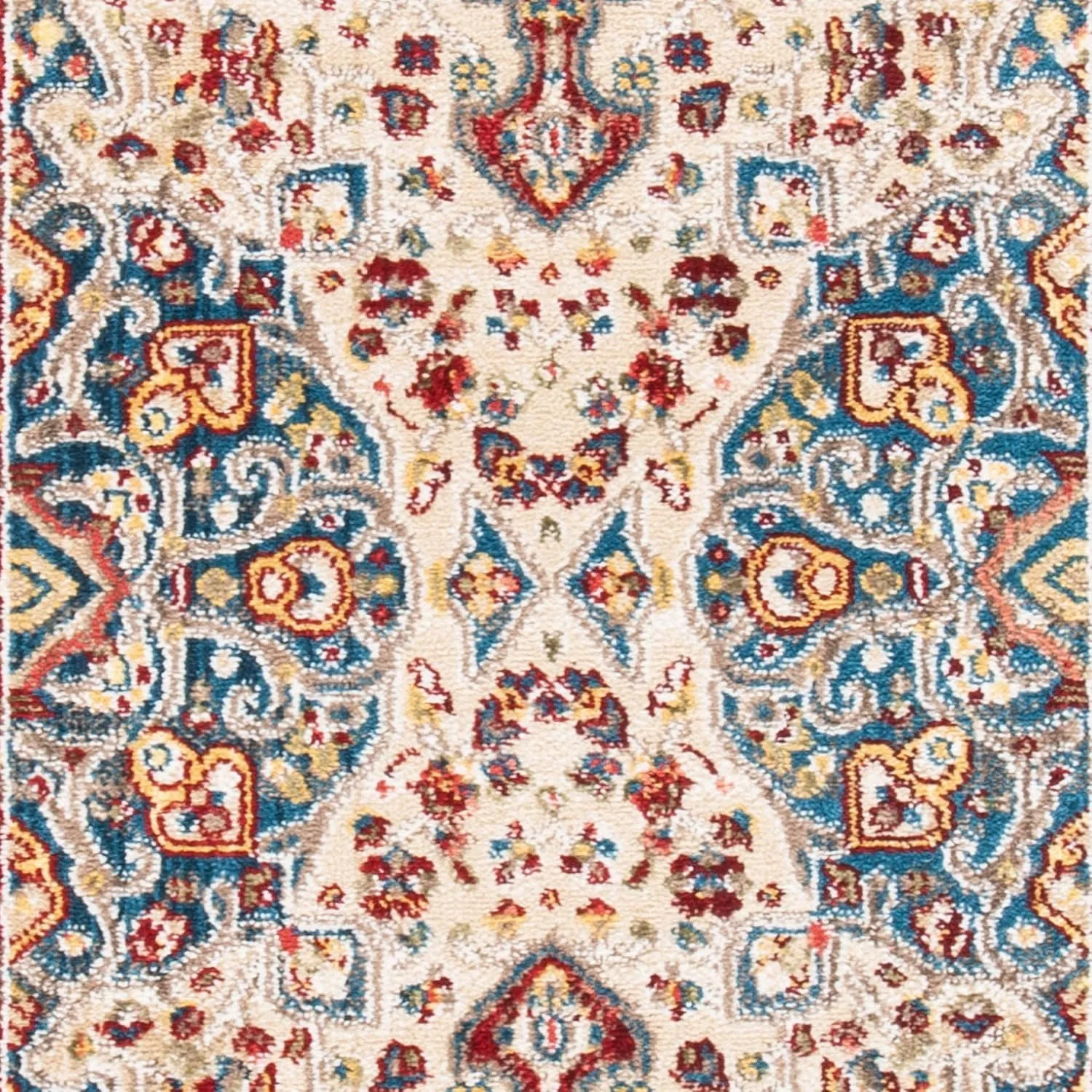 SAFAVIEH Kashan Collection Area Rug - 5'1" x 7'5", Ivory & Red, Traditional Oriental Design, Non-Shedding & Easy Care, Ideal for High Traffic Areas in Living Room, Bedroom (KSN305K)
