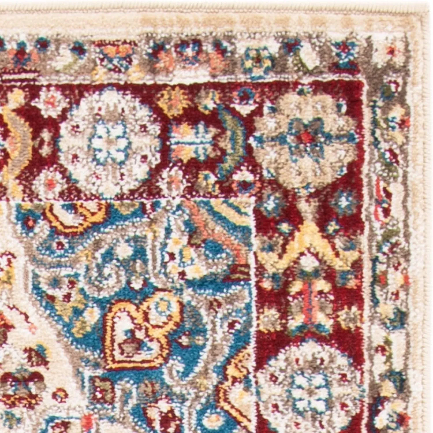SAFAVIEH Kashan Collection Area Rug - 5'1" x 7'5", Ivory & Red, Traditional Oriental Design, Non-Shedding & Easy Care, Ideal for High Traffic Areas in Living Room, Bedroom (KSN305K)