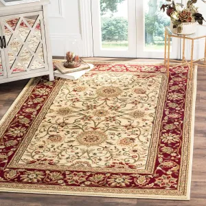 SAFAVIEH Lyndhurst Collection Area Rug - 5'3" x 7'6", Ivory & Red, Traditional Oriental Design, Non-Shedding & Easy Care, Ideal for High Traffic Areas in Living Room, Bedroom (LNH212K)
