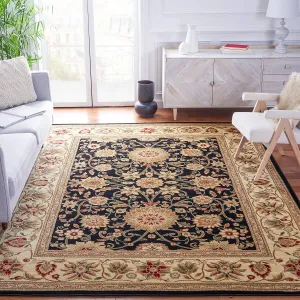 SAFAVIEH Lyndhurst Collection Area Rug - 9' x 12', Black & Ivory, Traditional Oriental Design, Non-Shedding & Easy Care, Ideal for High Traffic Areas in Living Room, Bedroom (LNH212A)