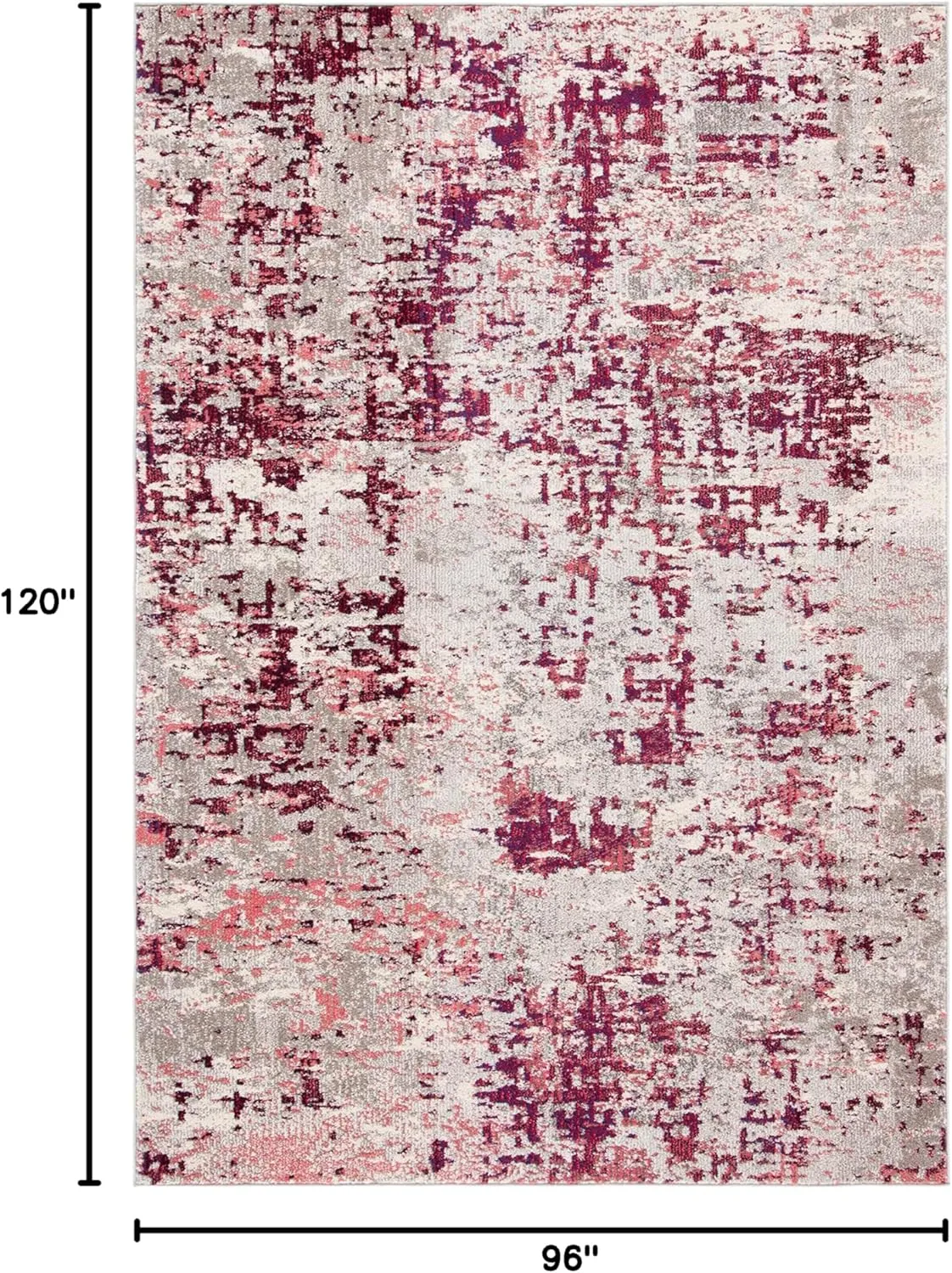 SAFAVIEH Madison Collection 8' x 10' BeigeWine MAD471C Modern Abstract Non-Shedding Living Room Bedroom Area Rug
