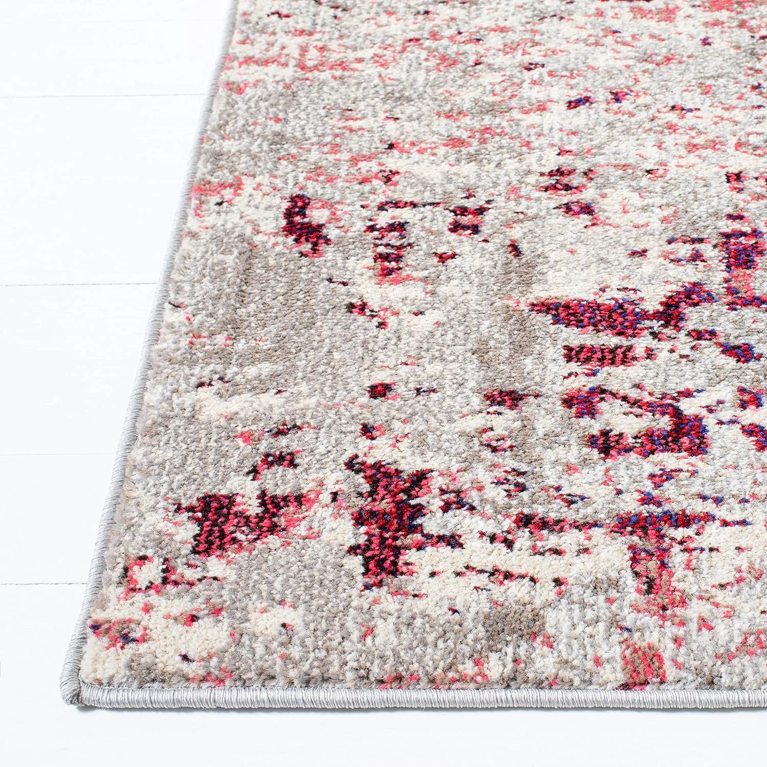SAFAVIEH Madison Collection 8' x 10' BeigeWine MAD471C Modern Abstract Non-Shedding Living Room Bedroom Area Rug