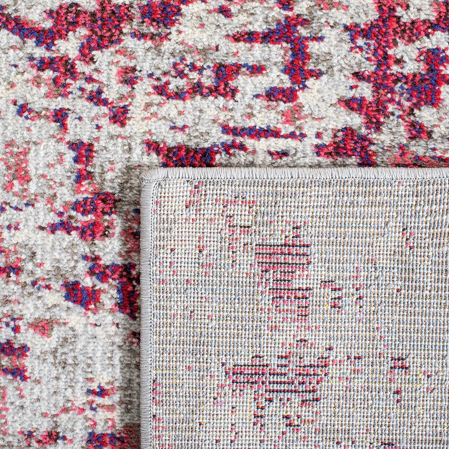 SAFAVIEH Madison Collection 8' x 10' BeigeWine MAD471C Modern Abstract Non-Shedding Living Room Bedroom Area Rug