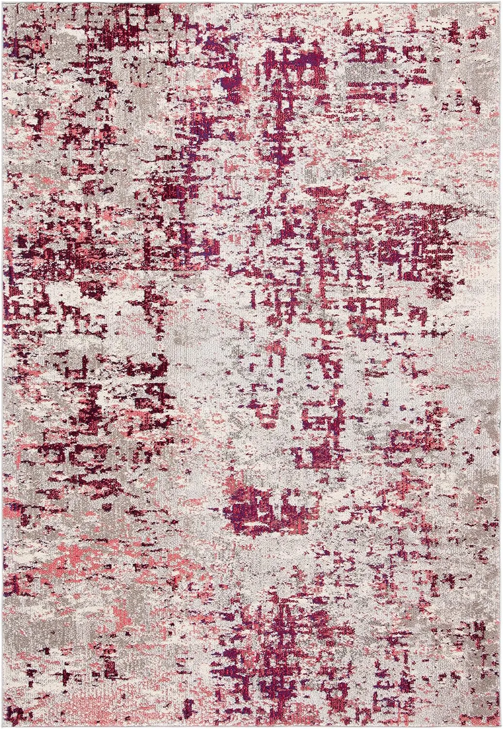 SAFAVIEH Madison Collection 8' x 10' BeigeWine MAD471C Modern Abstract Non-Shedding Living Room Bedroom Area Rug