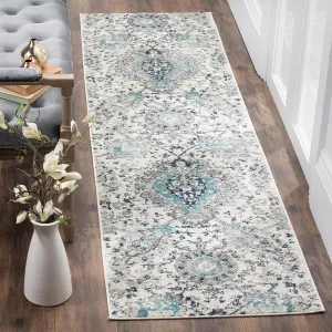 SAFAVIEH Madison Collection Runner Rug - 2'3" x 6', Cream & Light Grey, Boho Chic Glam Paisley Design, Non-Shedding & Easy Care, Ideal for High Traffic Areas in Living Room, Bedroom (MAD600C)