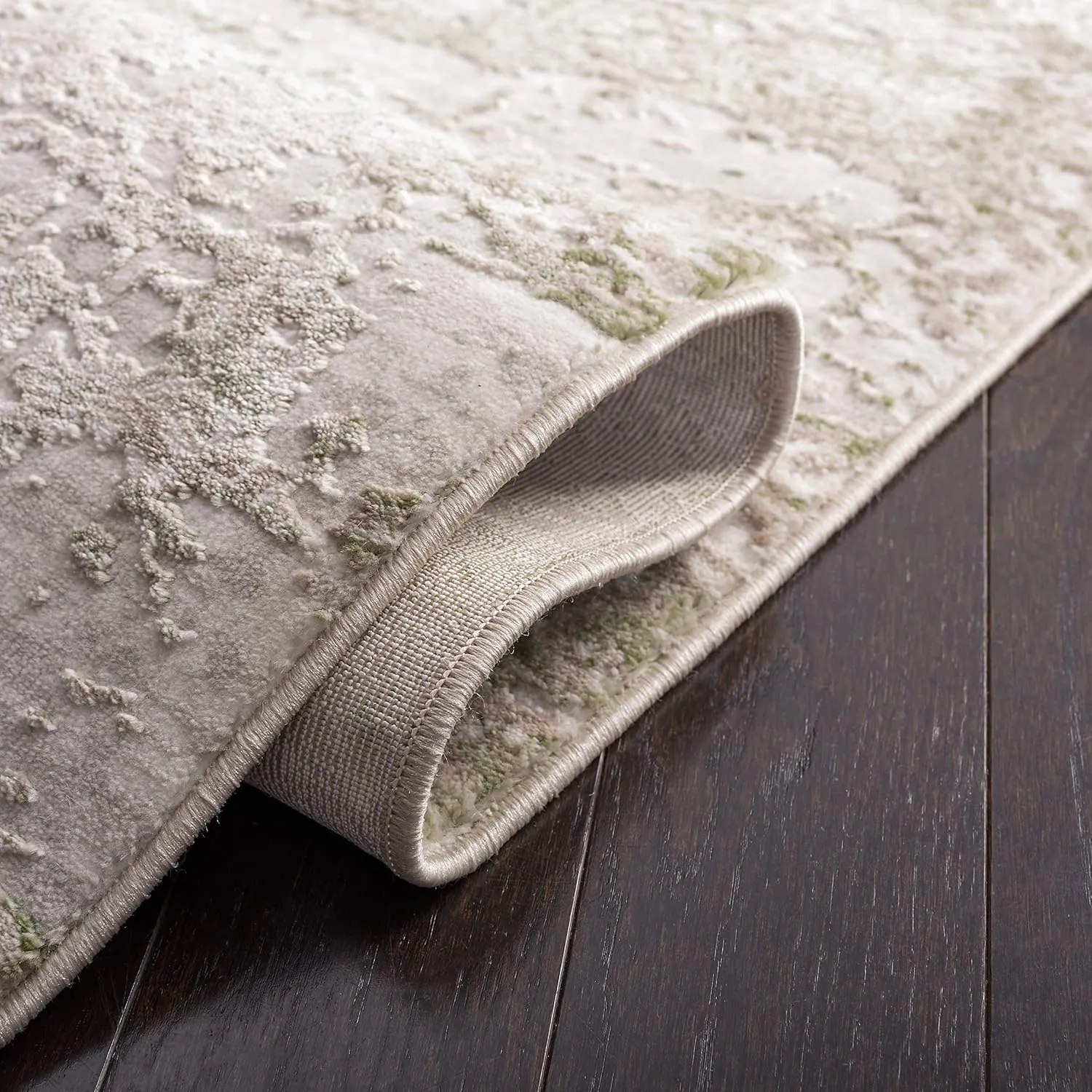 SAFAVIEH Meadow Collection Area Rug - 9' x 12', Beige & Sage, Modern Abstract Design, Non-Shedding & Easy Care, Ideal for High Traffic Areas in Living Room, Bedroom (MDW585C)