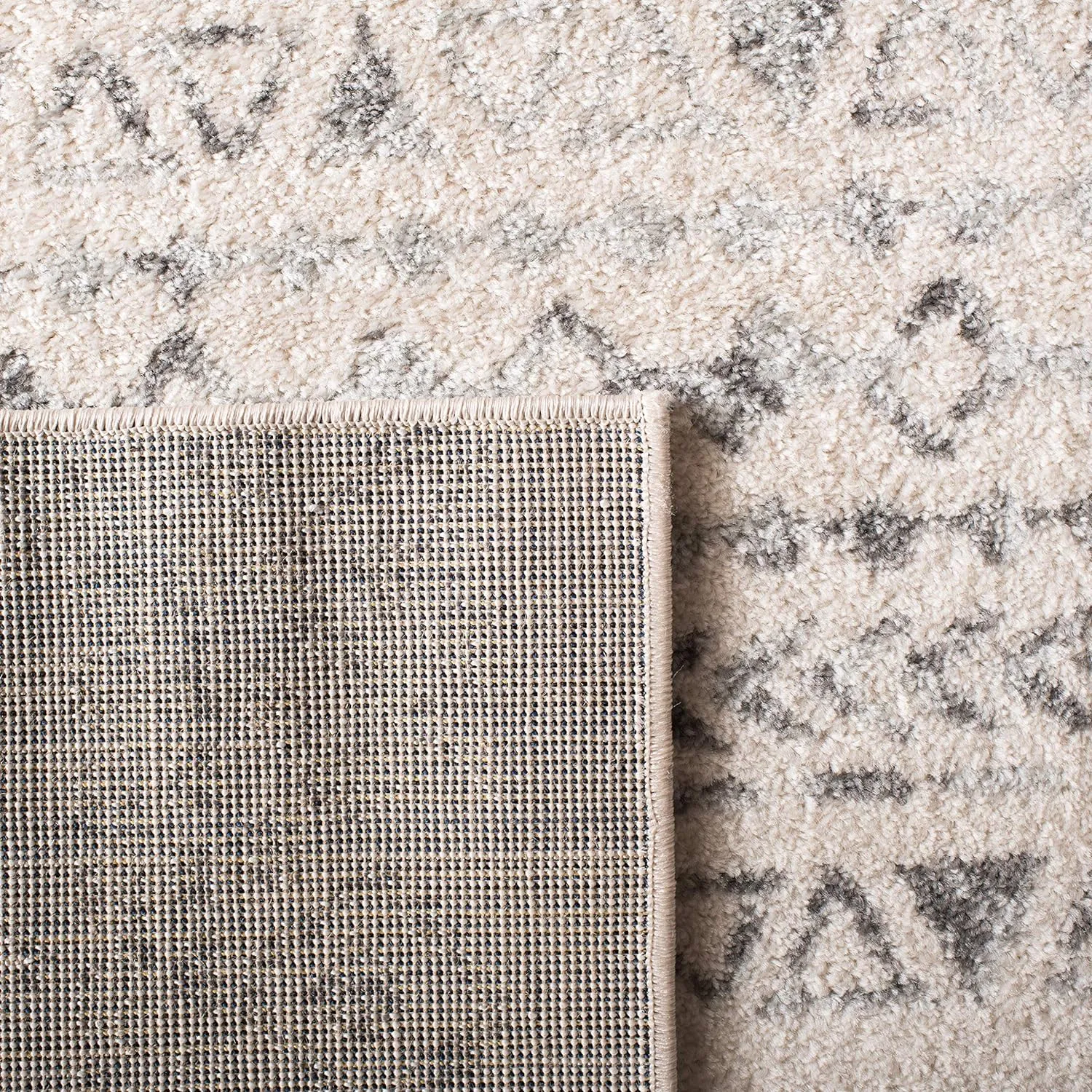 SAFAVIEH Tulum Collection Runner Rug - 2' x 7', Ivory & Grey, Moroccan Boho Distressed Design, Non-Shedding & Easy Care, Ideal for High Traffic Areas in Living Room, Bedroom (TUL268A)