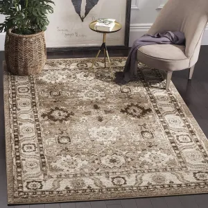 SAFAVIEH Vintage Hamadan Collection 5'3" Square Taupe VTH214T Oriental Traditional Persian Non-Shedding Living Room Bedroom Area Rug