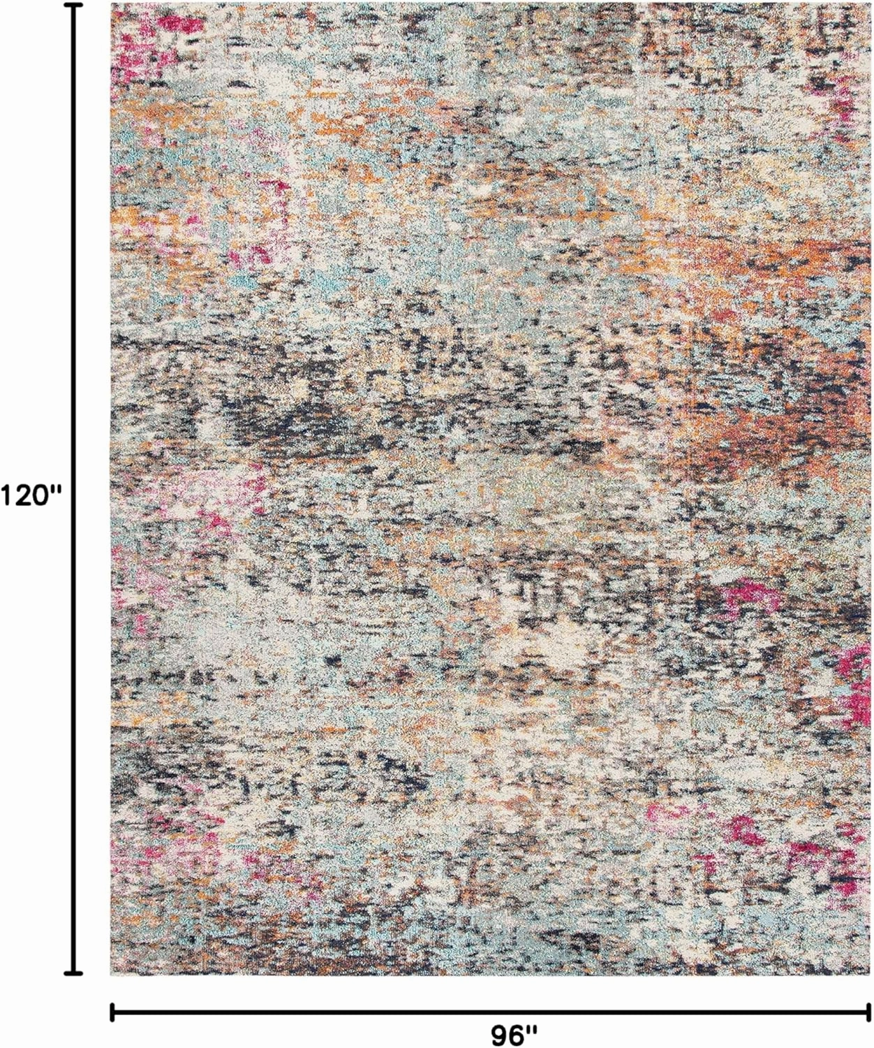 SAFAVIEH Area Rug 8x10 - Madison Collection - Large - Black & Gold, Modern Abstract Design, Non-Shedding & Easy Cleaning, Ideal for Living Room, Bedroom, Office, Dining Space (MAD460Z)