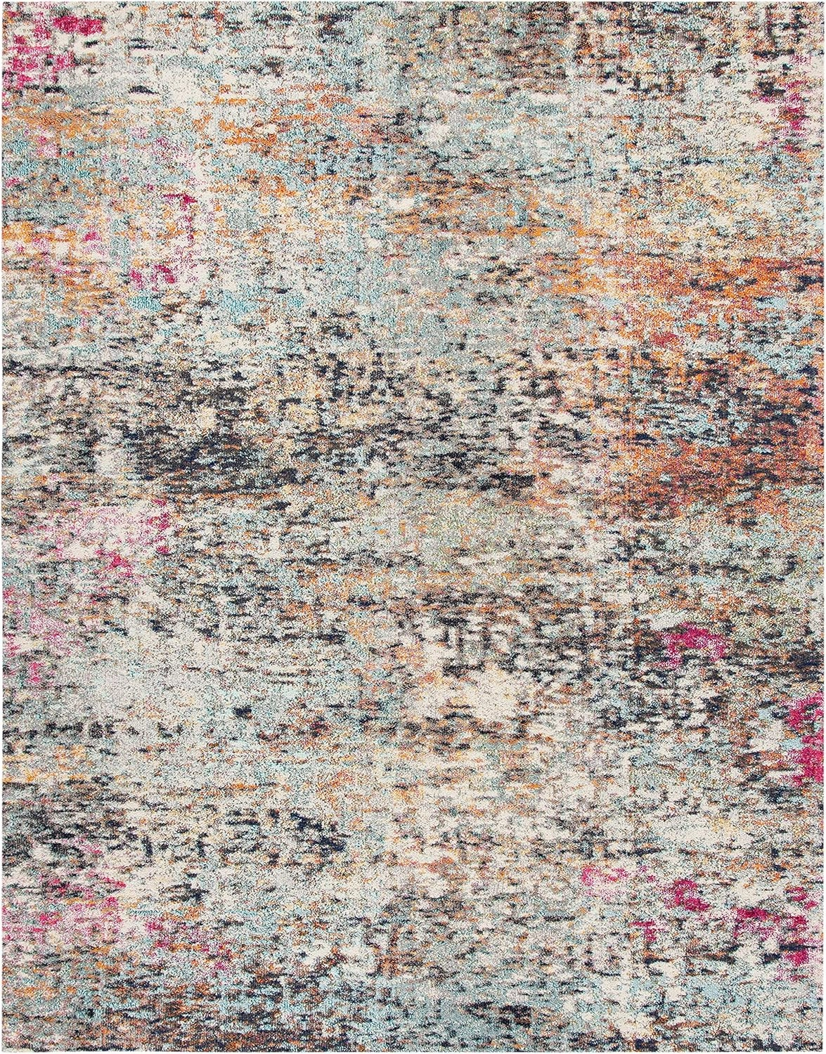 SAFAVIEH Area Rug 8x10 - Madison Collection - Large - Black & Gold, Modern Abstract Design, Non-Shedding & Easy Cleaning, Ideal for Living Room, Bedroom, Office, Dining Space (MAD460Z)