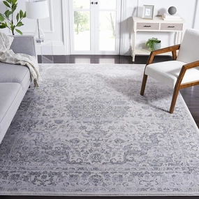 SAFAVIEH Carnegie Collection Area Rug - 8' x 10', Cream & Dark Grey, Vintage Distressed Design, Non-Shedding & Easy Care, Ideal for High Traffic Areas in Living Room, Bedroom (CNG631K)
