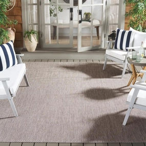 SAFAVIEH Courtyard Collection Area Rug - 8' x 10', Beige & Brown, Non-Shedding & Easy Care, Indoor/Outdoor & Washable-Ideal for Patio, Backyard, Mudroom (CY8521-36312)