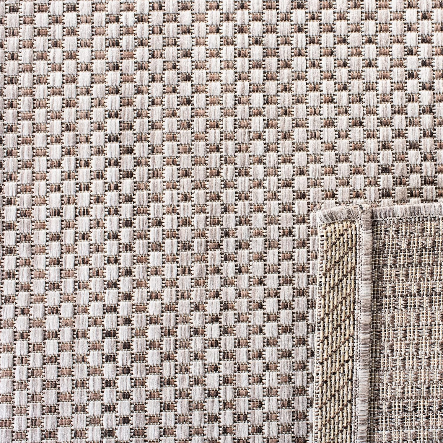 SAFAVIEH Courtyard Collection Area Rug - 8' x 10', Beige & Brown, Non-Shedding & Easy Care, Indoor/Outdoor & Washable-Ideal for Patio, Backyard, Mudroom (CY8521-36312)