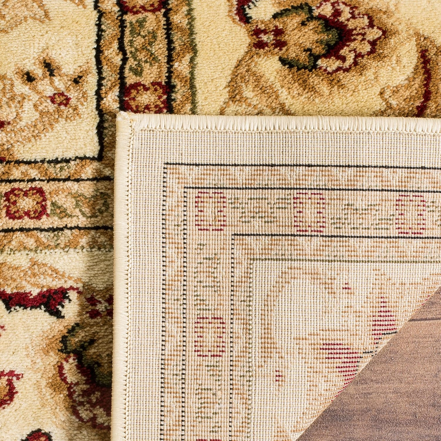SAFAVIEH Lyndhurst Collection Area Rug - 8' x 10', Ivory & Ivory, Traditional Oriental Design, Non-Shedding & Easy Care, Ideal for High Traffic Areas in Living Room, Bedroom (LNH212L)