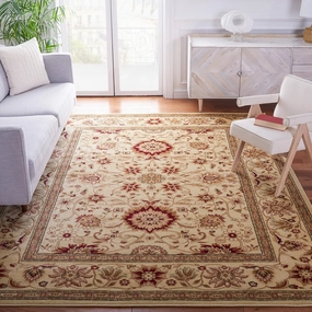 SAFAVIEH Lyndhurst Collection Area Rug - 8' x 10', Ivory & Ivory, Traditional Oriental Design, Non-Shedding & Easy Care, Ideal for High Traffic Areas in Living Room, Bedroom (LNH212L)
