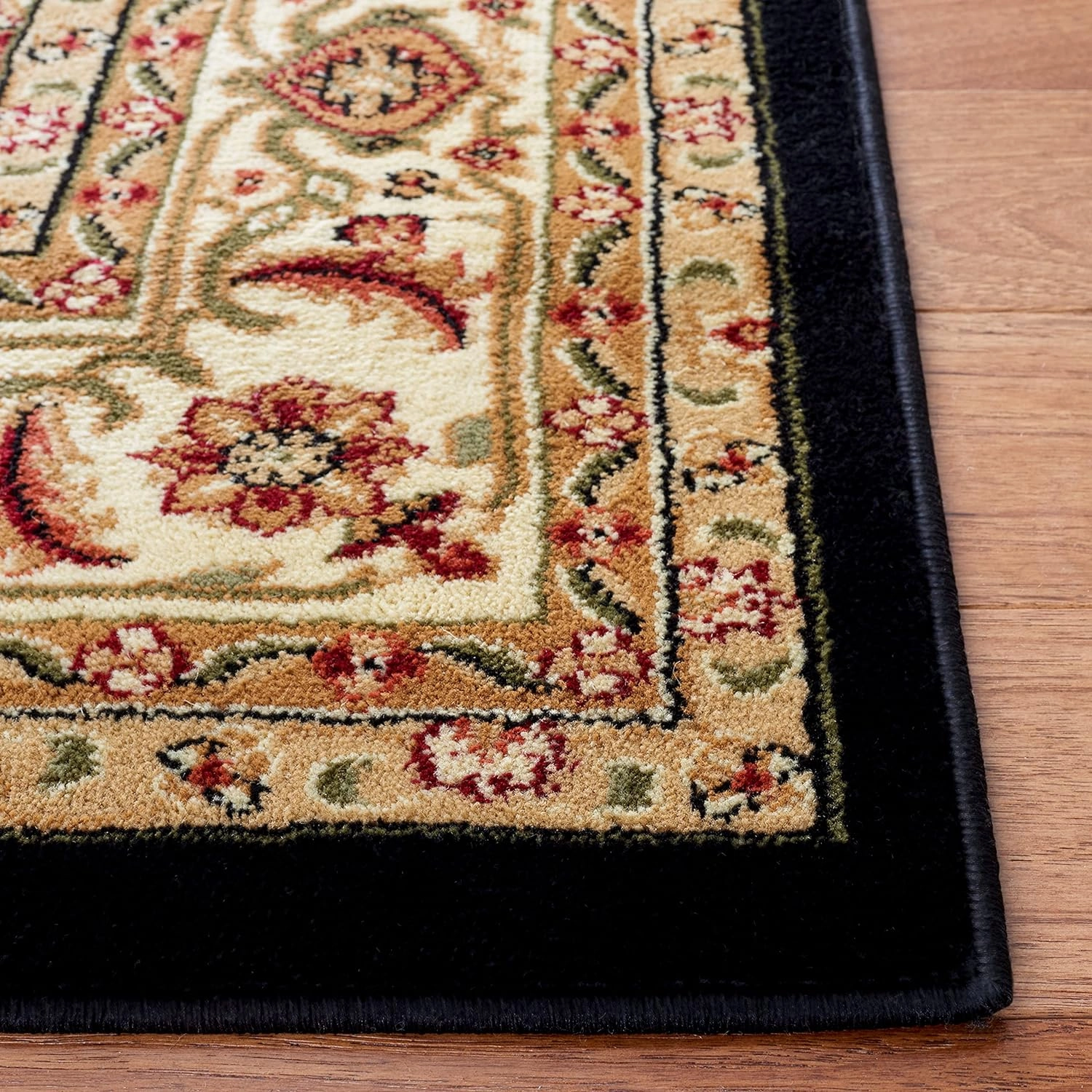 SAFAVIEH Lyndhurst Collection Area Rug - 9' x 12', Black & Beige, Traditional Oriental Design, Non-Shedding & Easy Care, Ideal for High Traffic Areas in Living Room, Bedroom (LNH330Z)