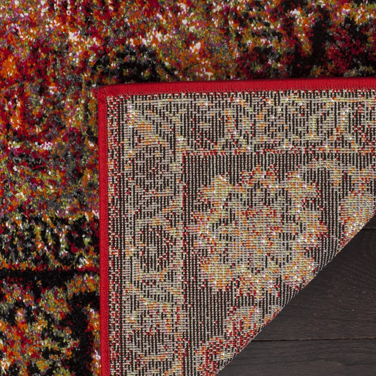 SAFAVIEH Vintage Hamadan Collection Area Rug - 6'7" x 9', Red & Multi, Oriental Traditional Persian Design, Non-Shedding & Easy Care, Ideal for High Traffic Areas in Living Room, Bedroom (VTH219A)