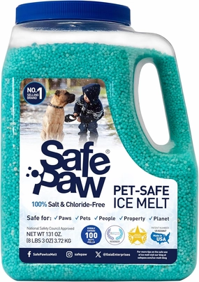 Safe Paw Ice Melt - Pet & Kid Friendly, Salt-Free & Chloride-Free, Safe for Concrete, Driveways & Sidewalks | Long-Lasting & Fast- Snow & Ice Melter for Winter Use - 3X Longer Effect