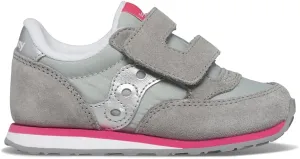 Saucony Kids Baby Jazz Hook & Loop Sneaker, Grey/Silver/Pink, 7 US Unisex Toddler