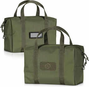 Savior Equipment Mini Hauler Tactical Ammo Duffle Bag Firearm Ammunition Loose Sac Carrier EDC Pouch, ID Patches Included, Rifle Carbine Pistol Revolver Ammos Soft Case Hunting Shooting Range Gear