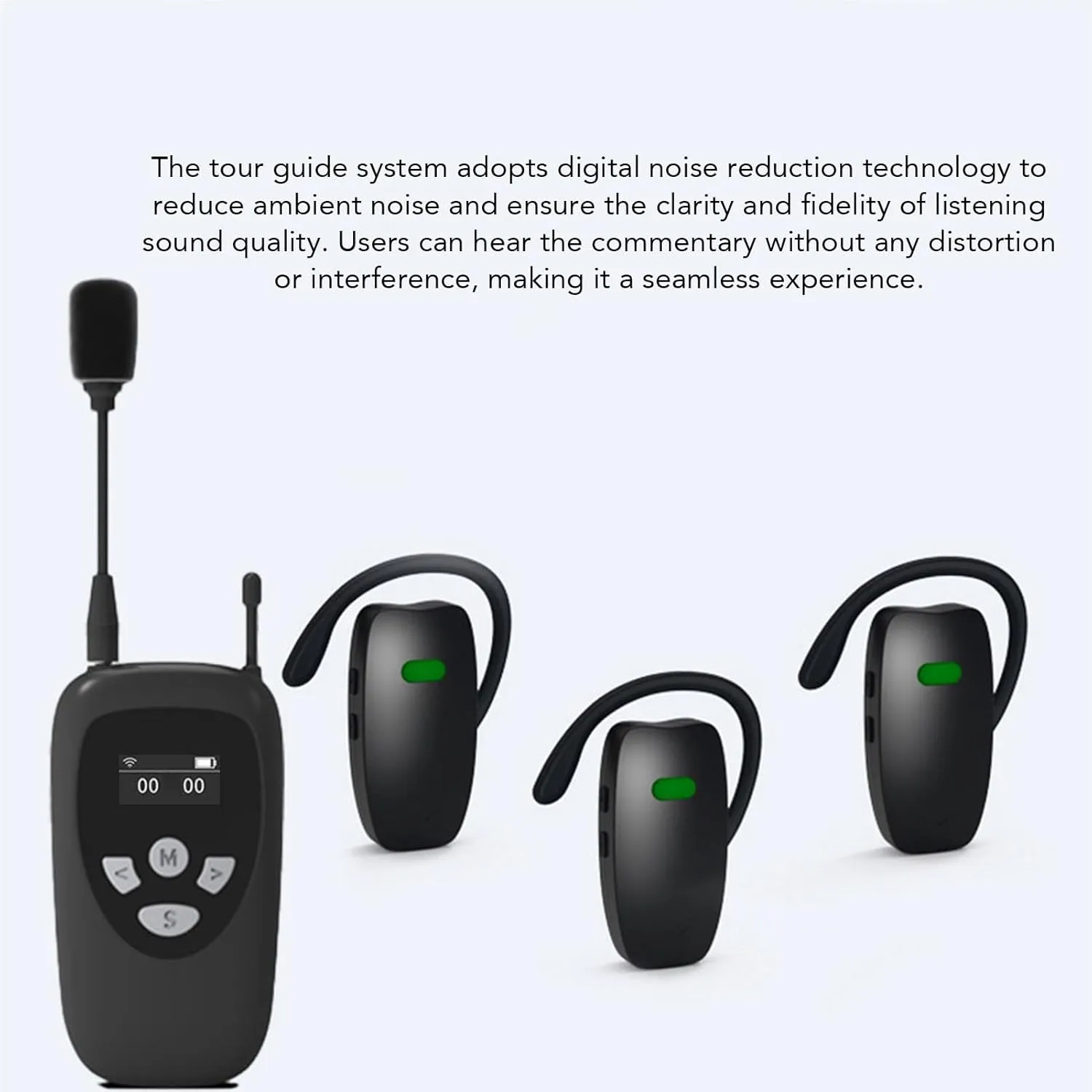 Scenic Spot Narrate Machine, Practical Wireless Tour Scenic Spot Explain Tool with 1 Transmitter 10 Receivers Tour Explain Microphone Charge Case for Museum Tours Factory Visit (US Plug)