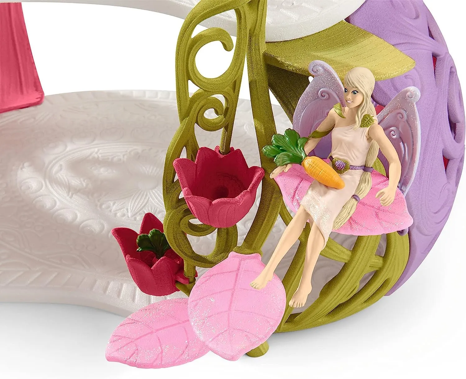 Schleich Bayala - 71 PC Glittering Flower Dollhouse Playset with Fairy Figure, 2 Cute Unicorn Toys and Accessories for Girls and Boys - Fantasy Figurine Animal Set for Kids Ages 5  - 42445