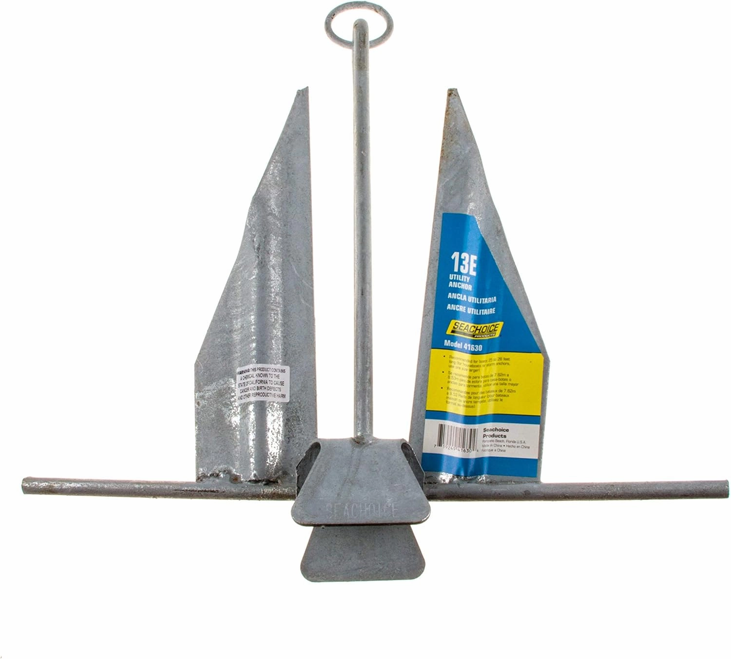 Seachoice Utility Anchor with Slip Ring Shank – Hot-Dipped Galvanized Steel or PVC Coated – Multiple Sizes