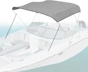 Seal Skin Covers 3 Bow / 4 Bow Bimini Top Replacement Cover, Marine Grade 600D Waterproof Canvas Boat Canopy Sun Shade Without Frame