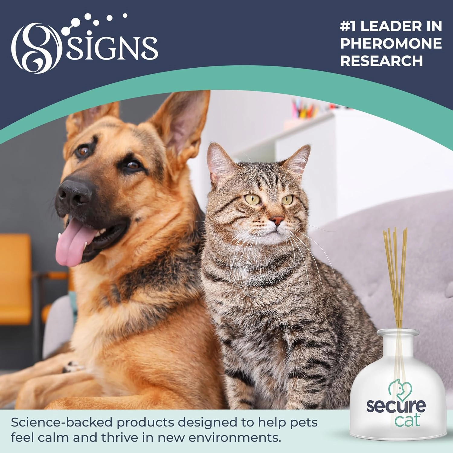 Secure Cat Pheromone Home Stick Diffuser 30-Day Starter Kit, Passive Diffuser Creates a Calming Environment. Naturally Supports Calm and Wellbeing Helping Relieve Any Feeling of Anxiety or Stress