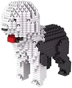 SEMKY Micro Mini Blocks Dog Series Old English Sheepdog Model Set, (900Pieces) -Building and Pet Toys Gifts for Kid and Adult