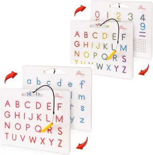 Set of 2 Toys: Magnetic Alphabet & Numbers Tracing Boards - double sided letters & numbers Magnetic Tracing Board, ABC magnets learn to write with magnetic pen, STEM toy letters learning, handwriting