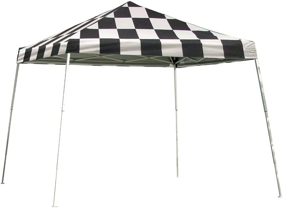 ShelterLogic Slant Leg Pop-Up Canopy with Roller Bag, 12 x 12 ft., 12' x 12', CHECKERED FLAG