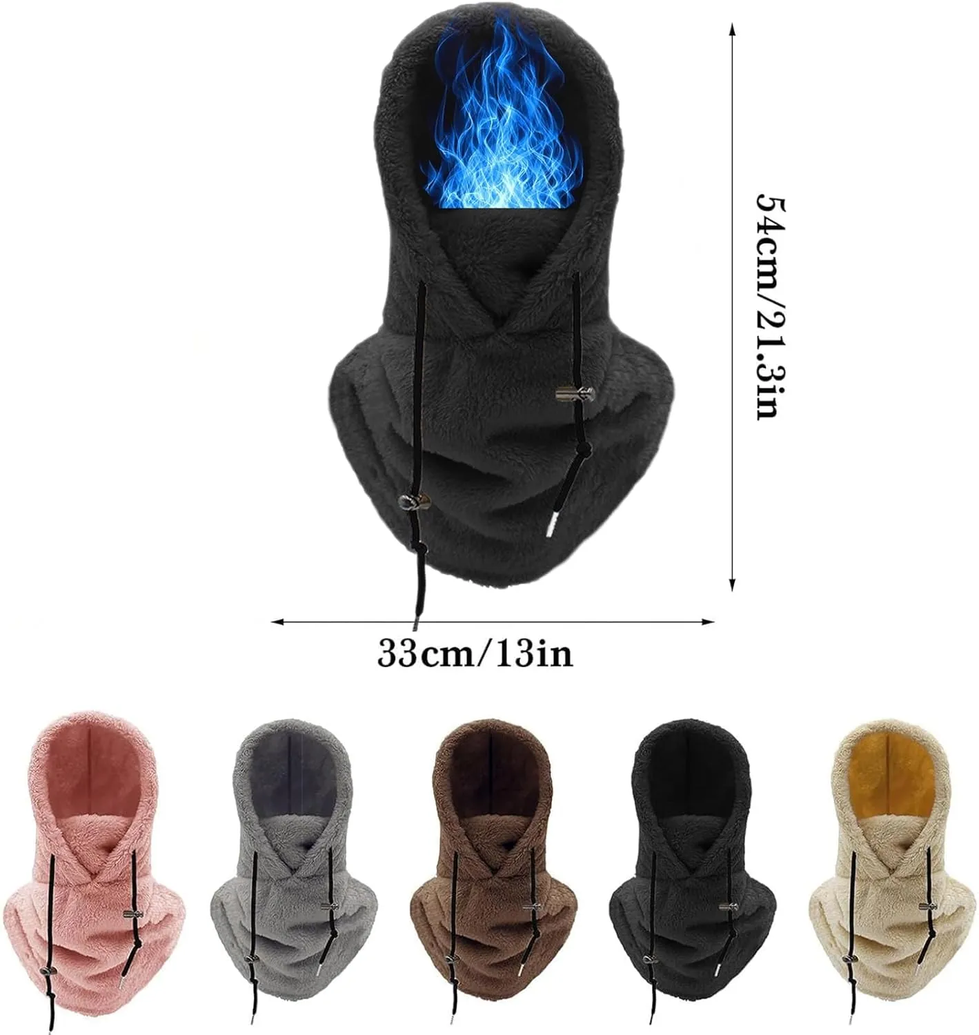 Sherpa Hood Ski Helmet,Sherpa Hood Ski Mask,Sherpa Ski Mask,Sherpa Ski Hood,Windproof Adjustable Fleece Ski Mask