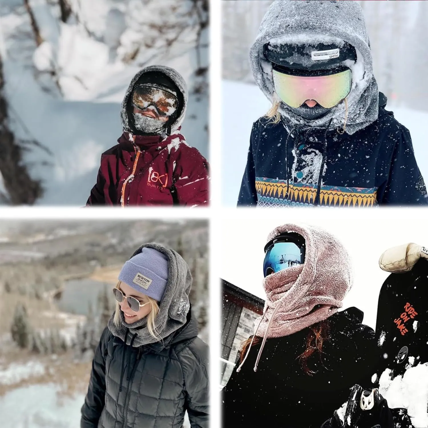 Sherpa Hood Ski Helmet,Sherpa Hood Ski Mask,Sherpa Ski Mask,Sherpa Ski Hood,Windproof Adjustable Fleece Ski Mask