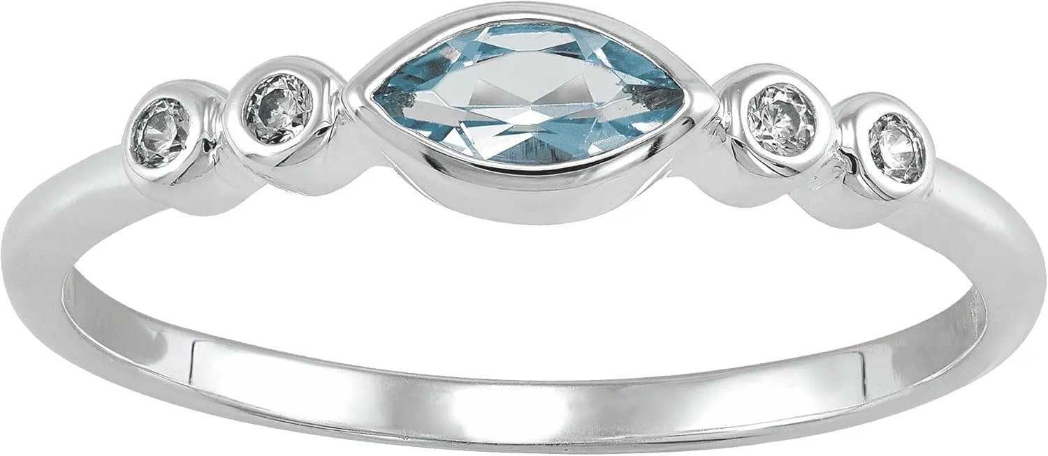 Silpada 'Blue Whisper' Topaz and Cubic Zirconia Ring in Sterling Silver