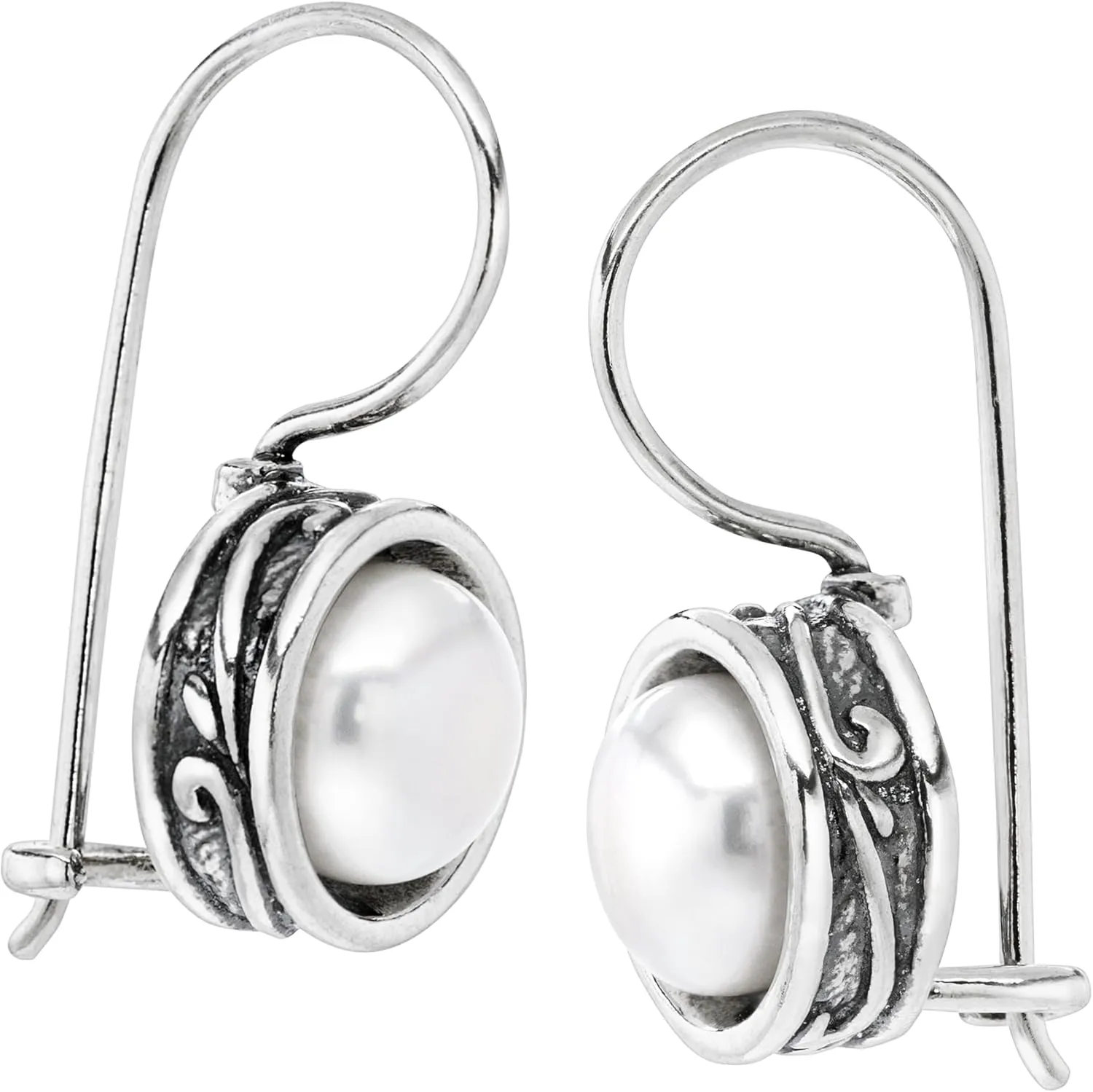 Silpada Pearl Drop Earrings for Women, Freshwater Cultured Pearl, .925 Sterling Silver, Jewelry Gift Ideas, 'Modern Fairytale', 8mm