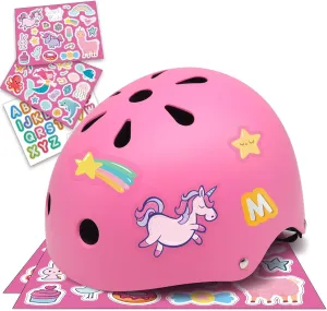 Simply Kids Bike Helmet with DIY Stickers, CPSC & CE Certified - Toddler Helmet for Skateboard Roller-Skating Bicycle Scooter
