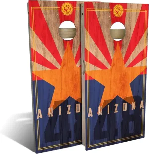 Skip's Garage Arizona Flag 2.0 All-Weather Cornhole Board Set - Regulation 2x4 (24" x 48") - Weatherproof - Waterproof - CVC Composite - Durable - Long Lasting