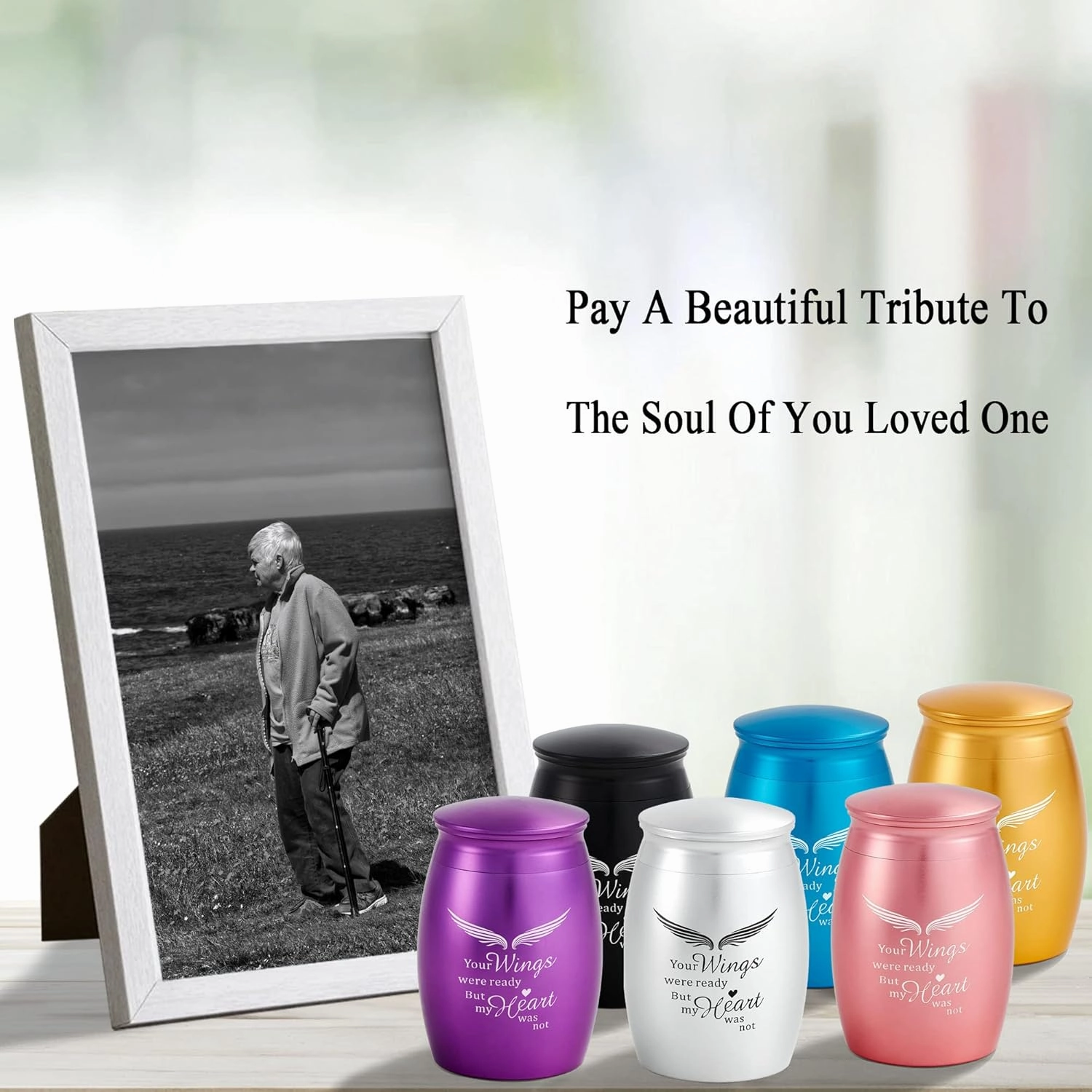 Small Keepsake Urns for Ashes Adult Male or Female Set of 6, 2.67 Inches Mini Cremation Urns for Human Memorial Funeral Ashes