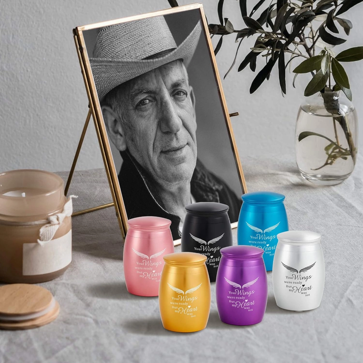 Small Keepsake Urns for Ashes Adult Male or Female Set of 6, 2.67 Inches Mini Cremation Urns for Human Memorial Funeral Ashes