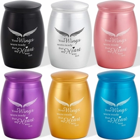 Small Keepsake Urns for Ashes Adult Male or Female Set of 6, 2.67 Inches Mini Cremation Urns for Human Memorial Funeral Ashes