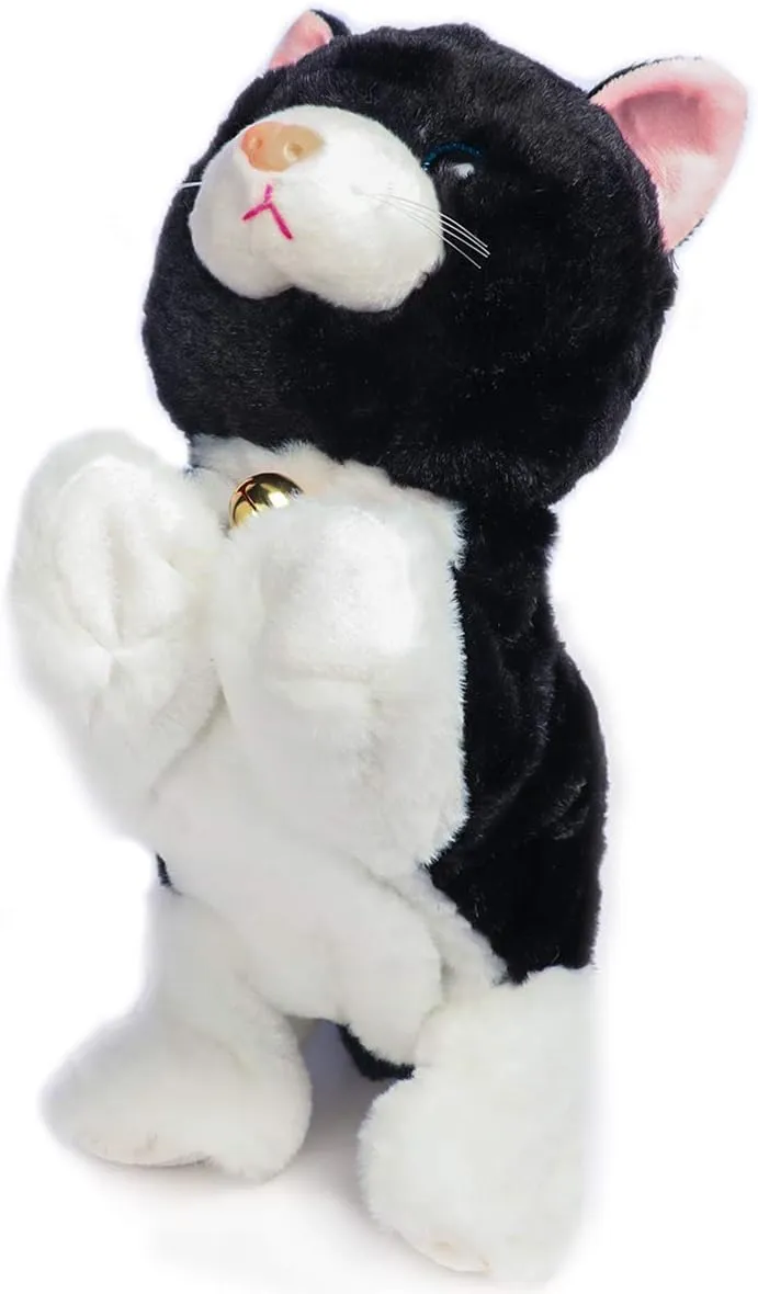 Smalody Interactive Plush Toys, Novelty Sound Control Mechanical Cat Electronic Pets Robot Cat Gift for Children (Black)