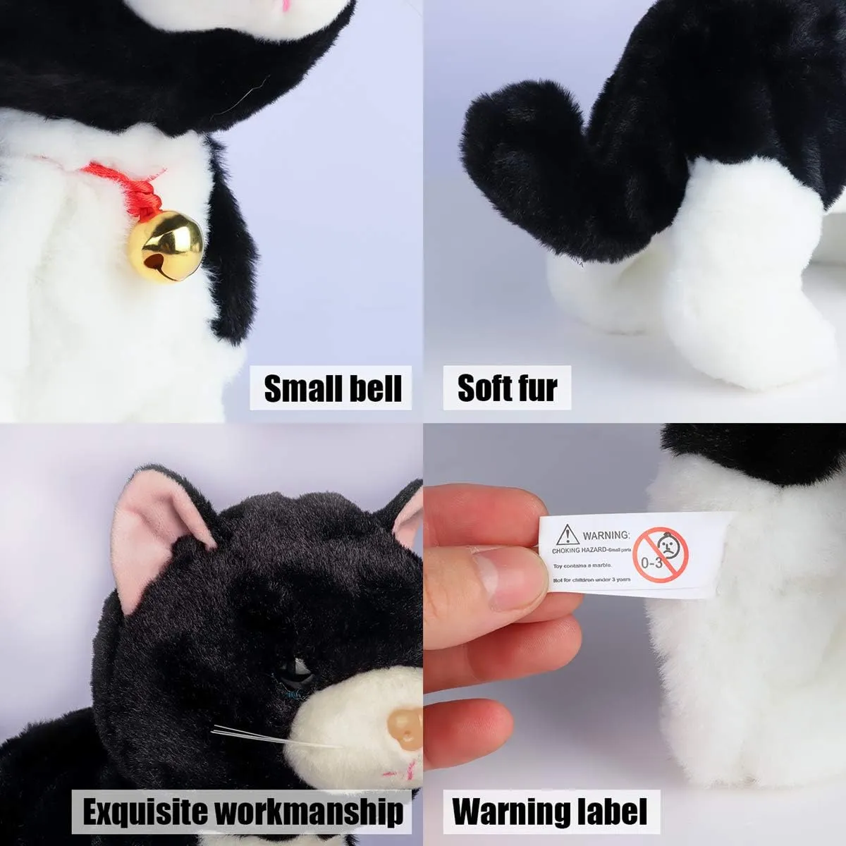Smalody Interactive Plush Toys, Novelty Sound Control Mechanical Cat Electronic Pets Robot Cat Gift for Children (Black)