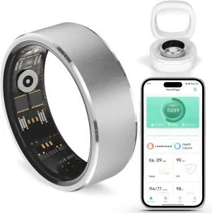 Smart Fitness Ring for Men & Women – Health & Activity Tracker with Heart Rate, Sleep Monitoring, Blood Oxygen, Motion Tracking, and Remote Camera Control, Waterproof & No Subscription Required