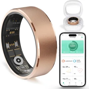 Smart Fitness Ring for Men & Women – Health & Activity Tracker with Heart Rate, Sleep Monitoring, Blood Oxygen, Motion Tracking, and Remote Camera Control, Waterproof & No Subscription Required