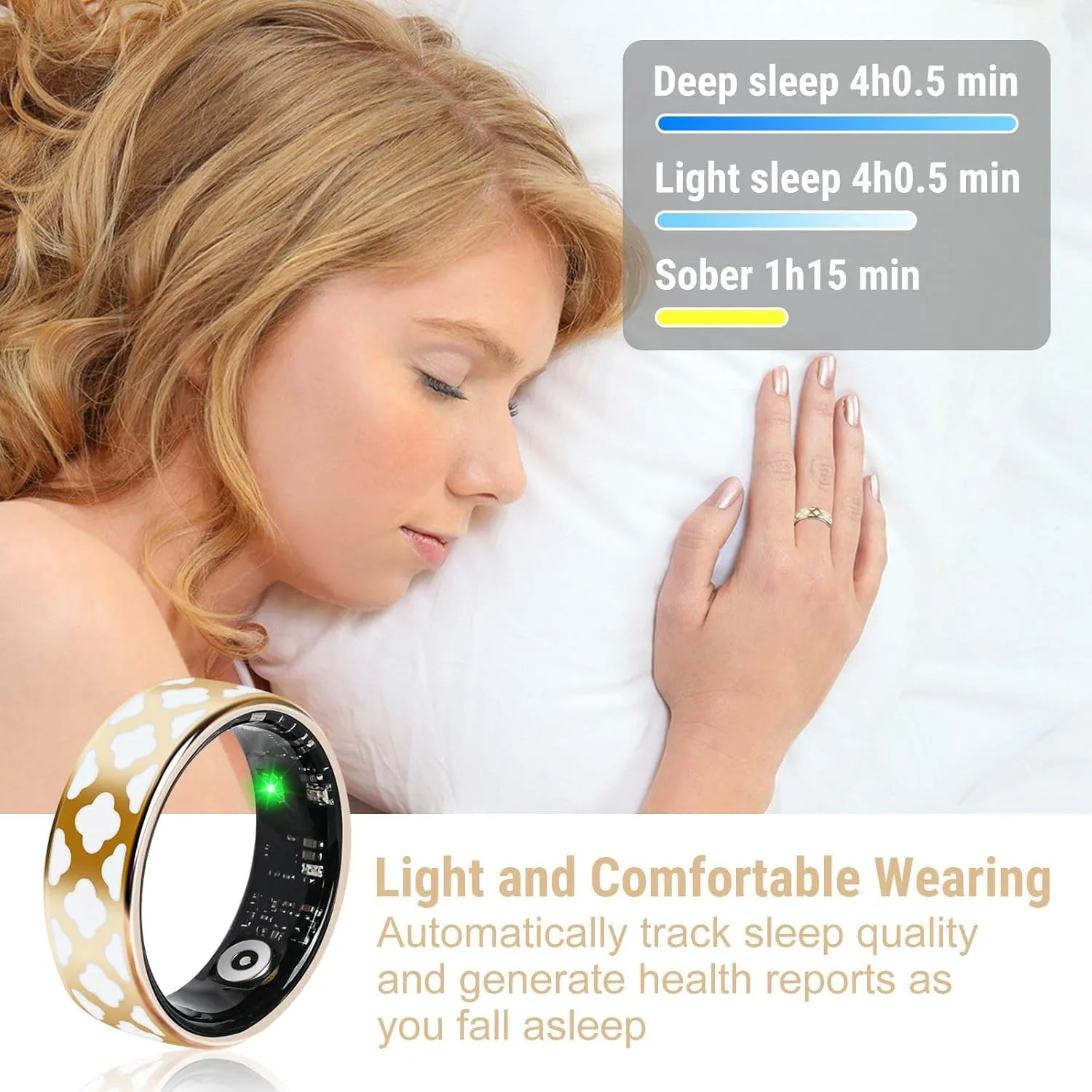 Smart Rings Fitness Monitor Sleep Teacker for Women Men