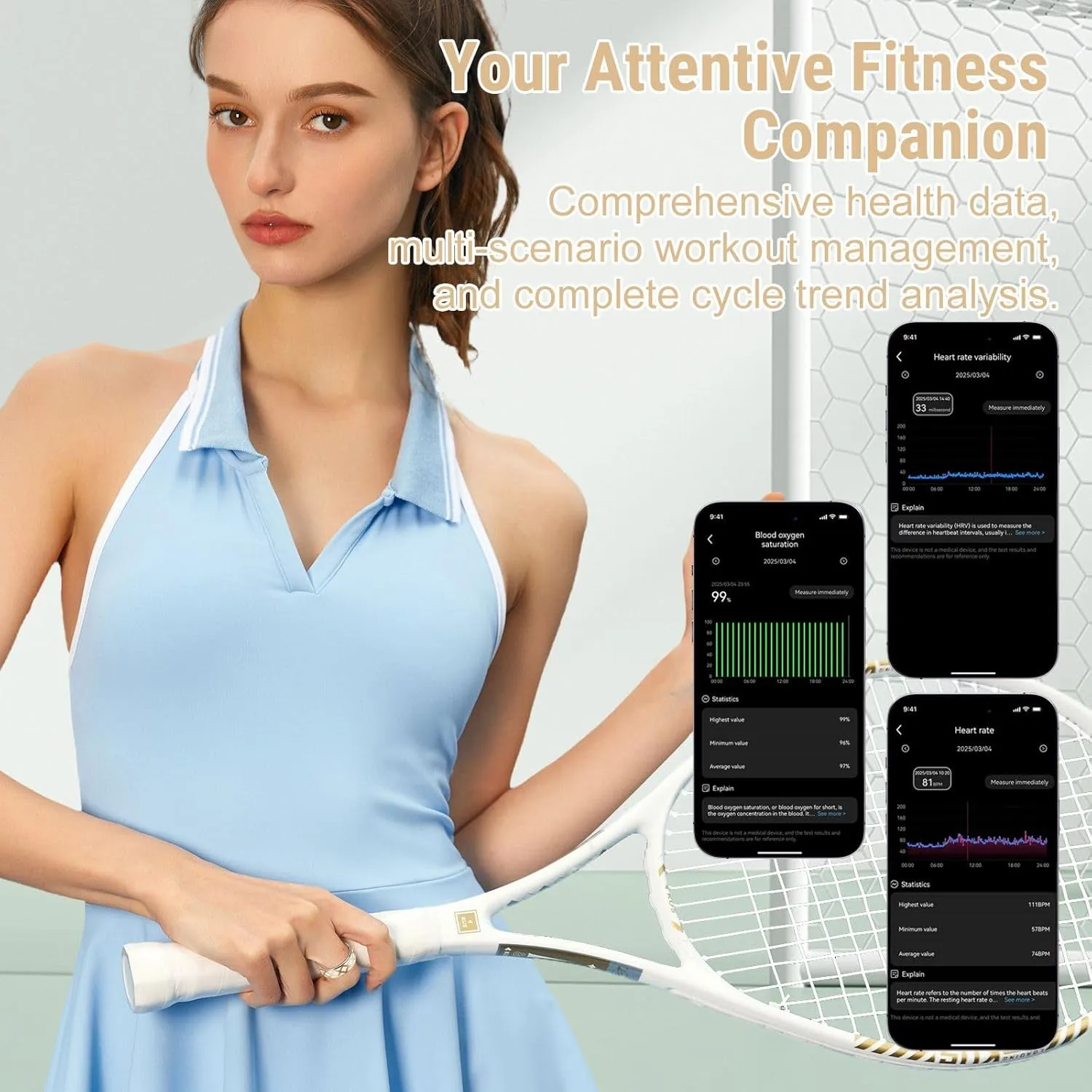Smart Rings Fitness Monitor Sleep Teacker for Women Men