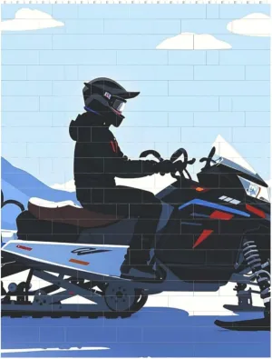 Snowmobile Building Block Puzzle Personalized Building Bricks for Adults Block Puzzle Building DIY Brick Block Puzzles Valentine's Day Gifts for Home Decor Brick Puzzle