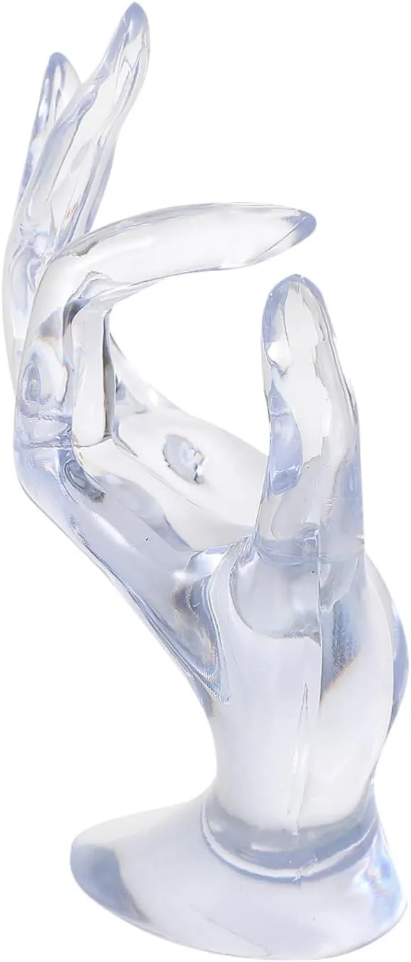 SOIMISS Transparent Hand Form Jewelry Display Holder for Rings Bracelets and Watches Multi-functional Jewelry Stand for Retail and Home Decor